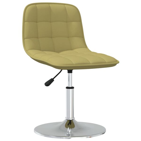 vidaXL Obrotowe krzesło stołowe, zielone, obite tkaniną