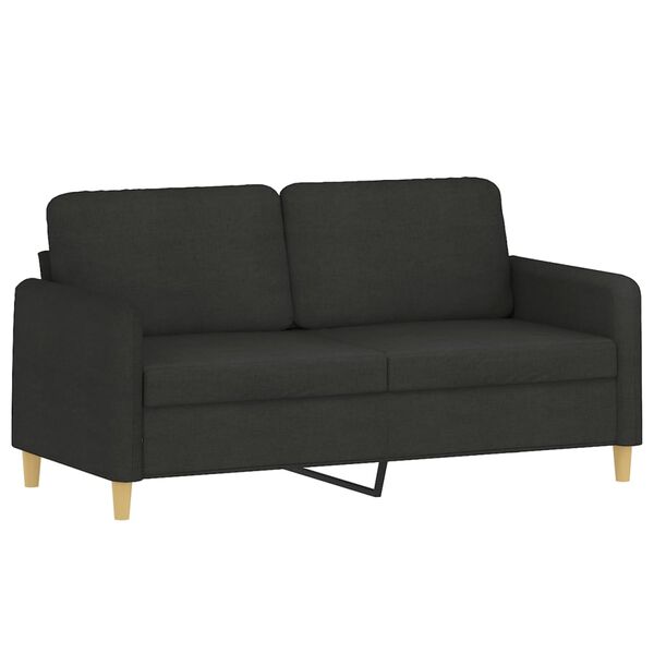 vidaXL Sofa 2-osobowa, czarna, 140 cm, tapicerowana tkaniną