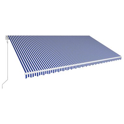 vidaXL Automatycznie zwijana markiza, 600 x 300 cm, niebiesko-biała