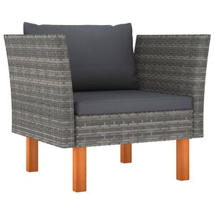 vidaXL Sofa ogrodowa, polirattan i lite drewno eukaliptusowe