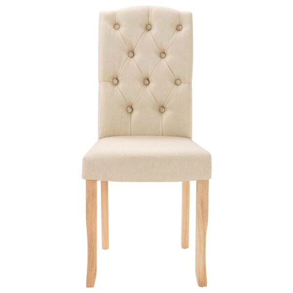 vidaXL Krzesła stołowe, 6 szt., kremowe, tapicerowane tkaniną