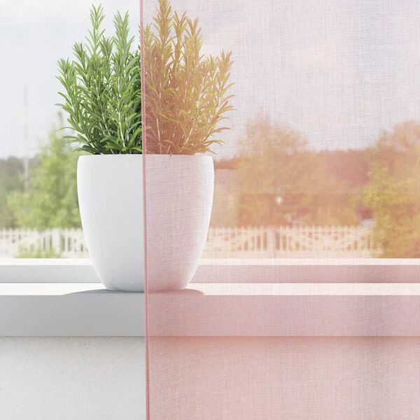 vidaXL Zasłony woalowe z przelotkami 2 szt. Jasnoróżowe 140x300 cm