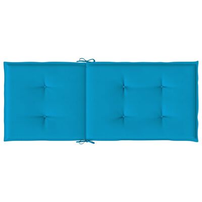 vidaXL Poduszki na krzesła ogrodowe, 6 szt., niebieskie, 120x50x3 cm