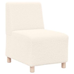 vidaXL Modułowa sofa bez podłokietnik&oacute;w Kremowa 55 cm Kręcona tkanina przypominająca wełnę