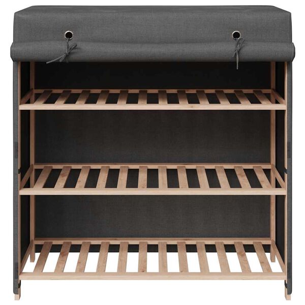 vidaXL Szafka na buty z pokrowcem, szara, 79x40x80 cm, tkanina