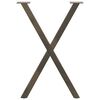 vidaXL Nogi do stołu jadalnego w kształcie litery X 2 szt. Naturalna stal 57x(72-73) cm Stal