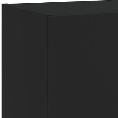 vidaXL Szafki TV, z LED, 2 szt., czarne, 40,5x30x90 cm