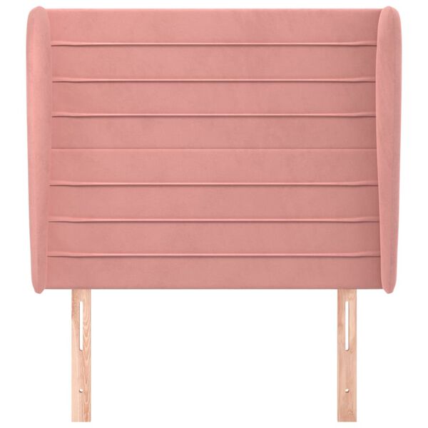 vidaXL Zagł&oacute;wek uszak, r&oacute;żowy, 83x23x118/128 cm, aksamit