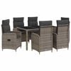 vidaXL Zestaw do jedzenia na zewnątrz 7 pcs Jasnoszary i ciemnoszary