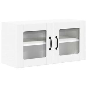 vidaXL Szafka szklana na ścianę LUCCA Biały 80 x 31 x 40 cm