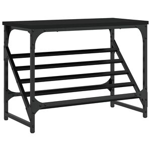 vidaXL Stojak na buty, czarny, 60x30x45 cm, materiał drewnopochodny