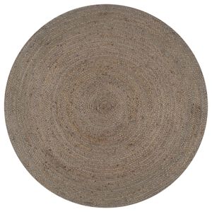 vidaXL Ręcznie wykonany dywanik z juty, okrągły, 150 cm, szary