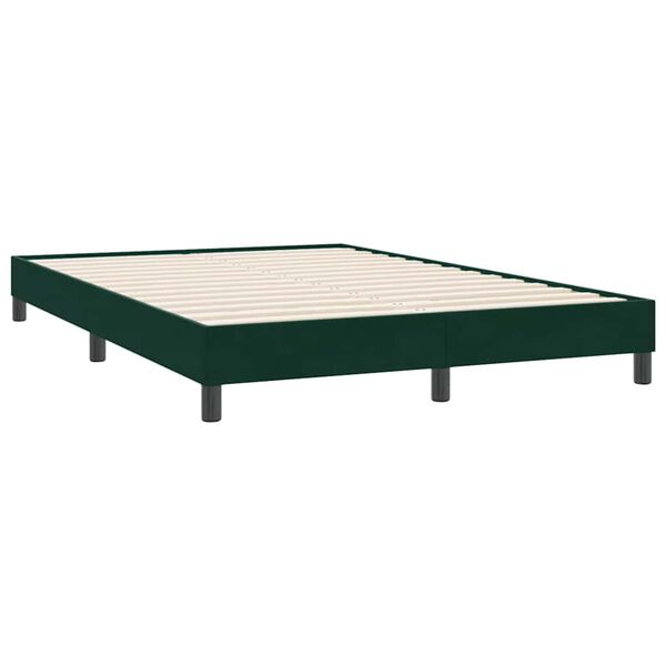 vidaXL Ł&oacute;żko typu Box Spring bez materaca Ciemnozielone 140x220 cm