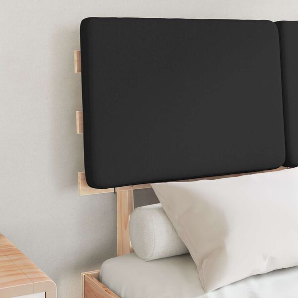vidaXL Ramka ł&oacute;żka z tapicerowanym wezgłowiem Czarny 120 x 200 cm