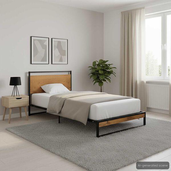 vidaXL Rama łóżka, metalowa, 90 x 200 cm