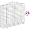 vidaXL Kosze gabionowe, 2 szt, 200x50x160/180 cm, galwanizowane żelazo