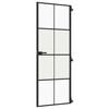 vidaXL Drzwi wewnętrzne, czarne, 76x201,5 cm, szkło i aluminium