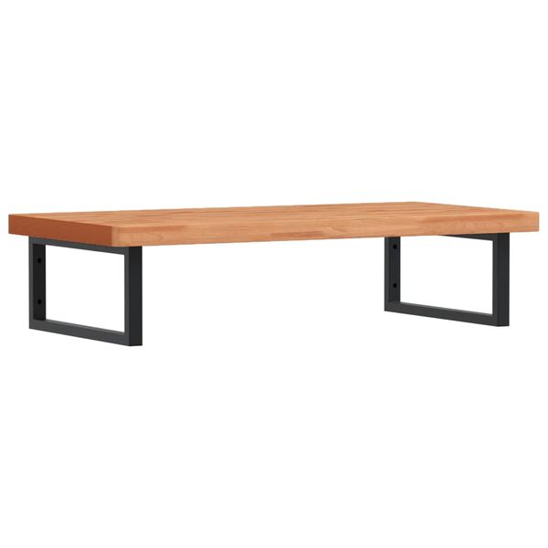 vidaXL P&oacute;łka ścienna pod umywalkę, stal i lite drewno bukowe