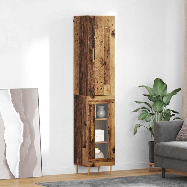 vidaXL Highboard 2 pcs Stare drewno Materiał drewnopochodny
