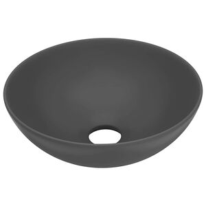 vidaXL Umywalka łazienkowa, ceramiczna, ciemnoszara, okrągła