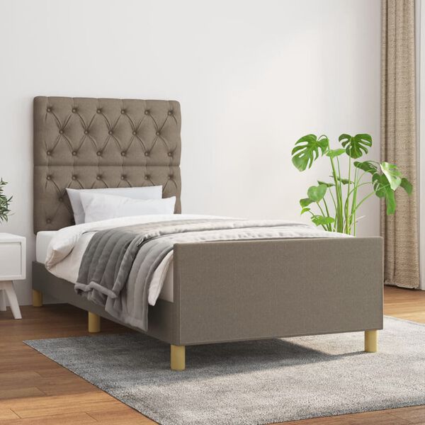 vidaXL Rama ł&oacute;żka bez materaca Taupe 80x200 cm Tkanina