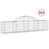 vidaXL Kosze gabionowe, 11 szt, 200x30x40/60 cm, galwanizowane żelazo