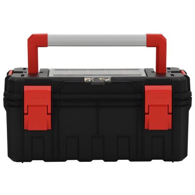 vidaXL Skrzynka na narzędzia, czarno-czerwona, 55x28x26,5 cm