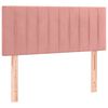 vidaXL Ł&oacute;żko kontynentalne z materacem i LED, r&oacute;żowy aksamit 120x200cm
