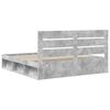 vidaXL Ramka ł&oacute;żka Betonowy 180 x 200 cm Lite drewno sosnowe