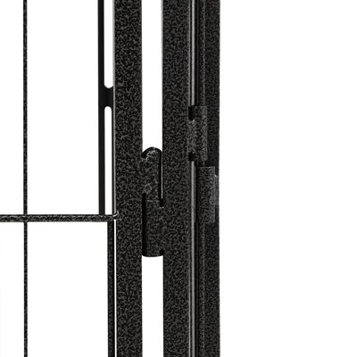 vidaXL Kojec dla psa, 16 panele, czarny, 100x50 cm, stal