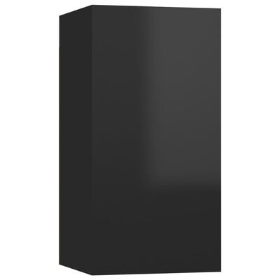 vidaXL Szafki telewizyjne 2 szt., wysoki połysk, czarne, 30,5x30x60 cm