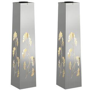 vidaXL Słoneczna LED lampa na ścieżkę 2 szt. Ciepła biel