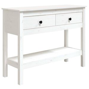 vidaXL Stolik konsolowy, biały, 100x35x75 cm, lite drewno sosnowe