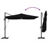 vidaXL Parasol Roma Czarny 286 x 285 x 270 cm Aluminium i Poliester
