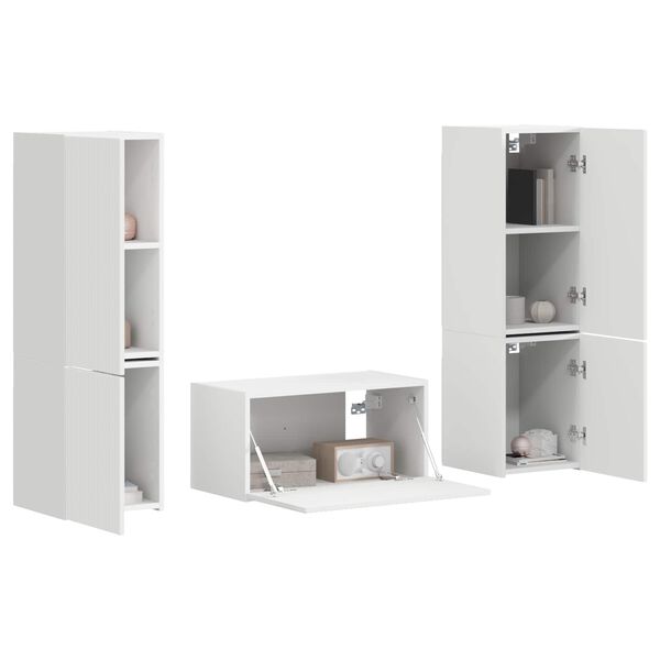 vidaXL Zestaw szafek RTV 5 pcs Biały Materiał drewnopochodny