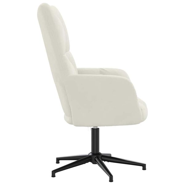 vidaXL Fotel, kremowy, obity aksamitem