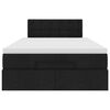 vidaXL Ł&oacute;żko otomana z materacem, czarne, 120x200 cm, tkanina