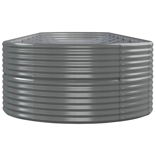 vidaXL Podwyższona donica, malowana proszkowo stal 584x140x68 cm szara