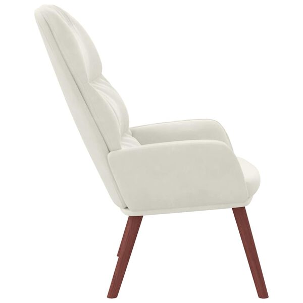 vidaXL Fotel, kremowy, obity aksamitem