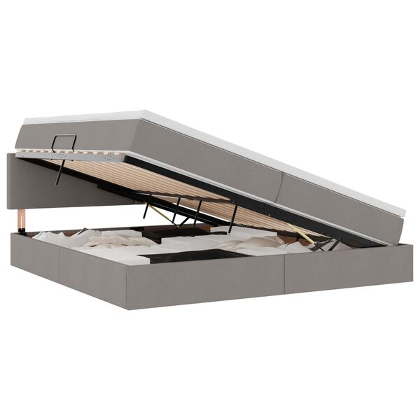 vidaXL Ł&oacute;żko z miejscem na przechowywanie i materacem Ciemnoszary