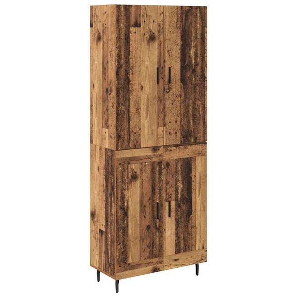 vidaXL Highboard 2 pcs Stare drewno Drewno inżynieryjne i szkło