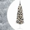 vidaXL Sztuczna wąska choinka z bombkami 150 cm 150 LED Ciepła biel