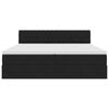 vidaXL Ł&oacute;żko Ze LED Lights Z zagł&oacute;wkiem Czarny 180 x 200 cm Aksamit