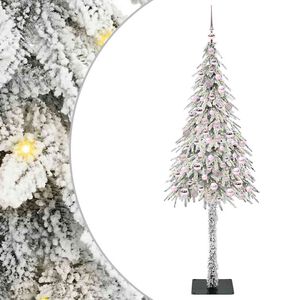 vidaXL Choinka z 300 diodami LED z podstawą Biały 210 cm PE i stal