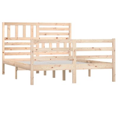 vidaXL Rama łóżka, lite drewno, 120x200 cm (810425+814134)