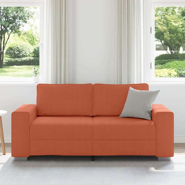 vidaXL Sofa dwuosobowa, czerwono-pomarańczowa, 180x77x82 cm