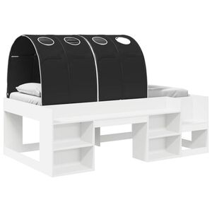 vidaXL Ł&oacute;żko z tunelami 3 pcs biały i czarny Materiał drewnopochodny