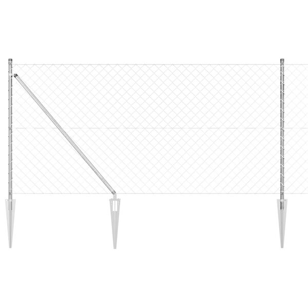 vidaXL Słupek ogrodzeniowy. Srebrny 10 x 1 m (siatka 60 x 60 mm) Stal