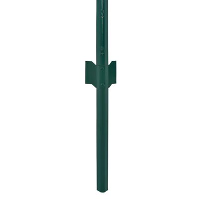 vidaXL Siatka ogrodzeniowa ze słupkami, stal, 25 x 1 m, zielony