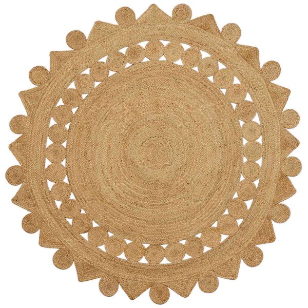 vidaXL Dywan Brązowy &Oslash; 240 cm Juta